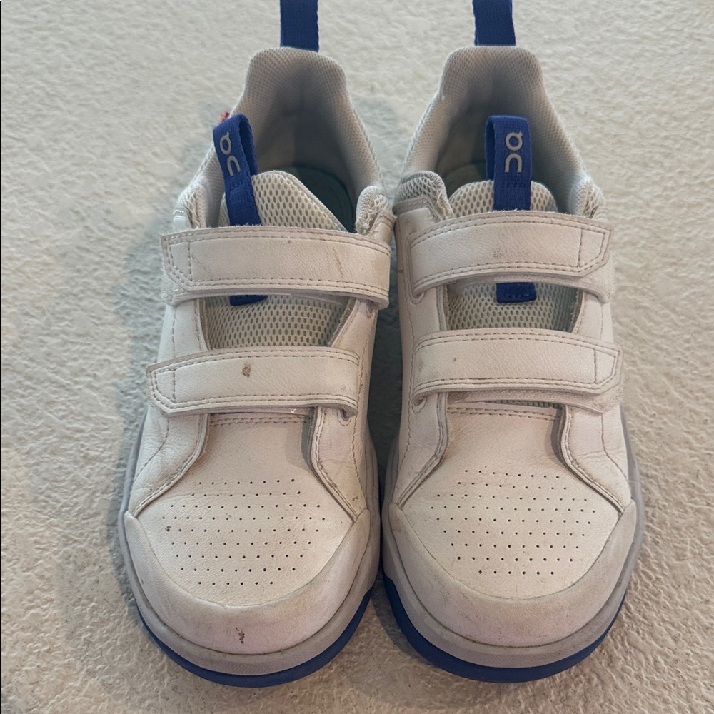 On Running Kids White and Blue Sneakers